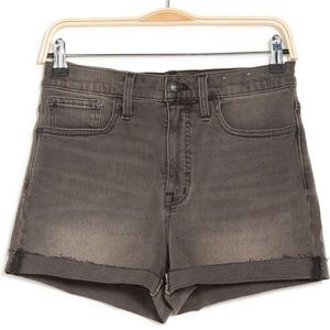Madewell Size 33 Black Grey Jeans Shorts High-Rise Denim NWT Cotton